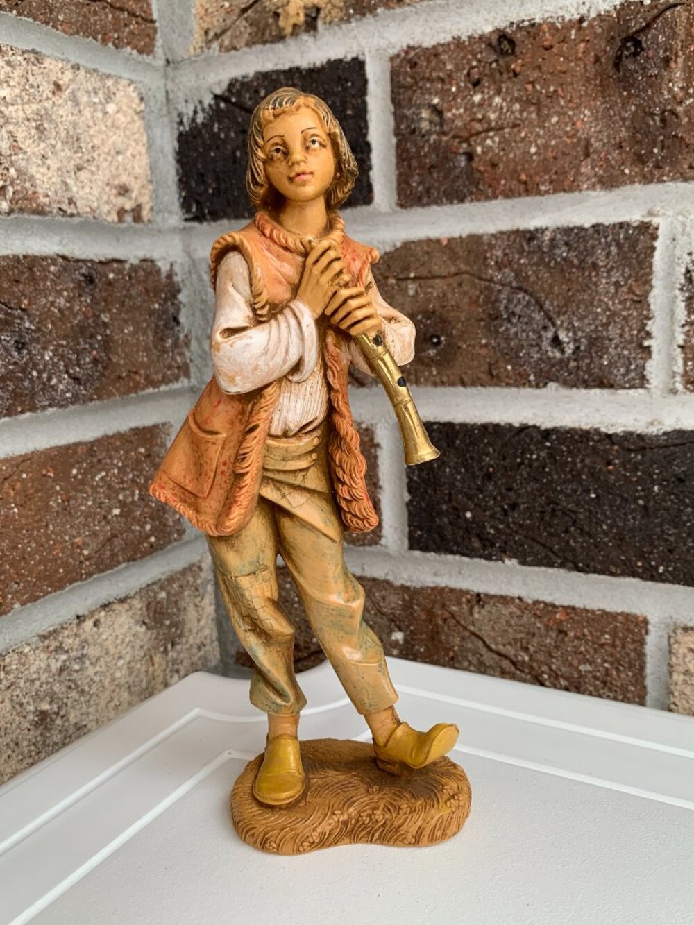 Fontanini Italy Depose 1983 Shepherd Playing Horn Hand Painted No. 52853 7-1/2"